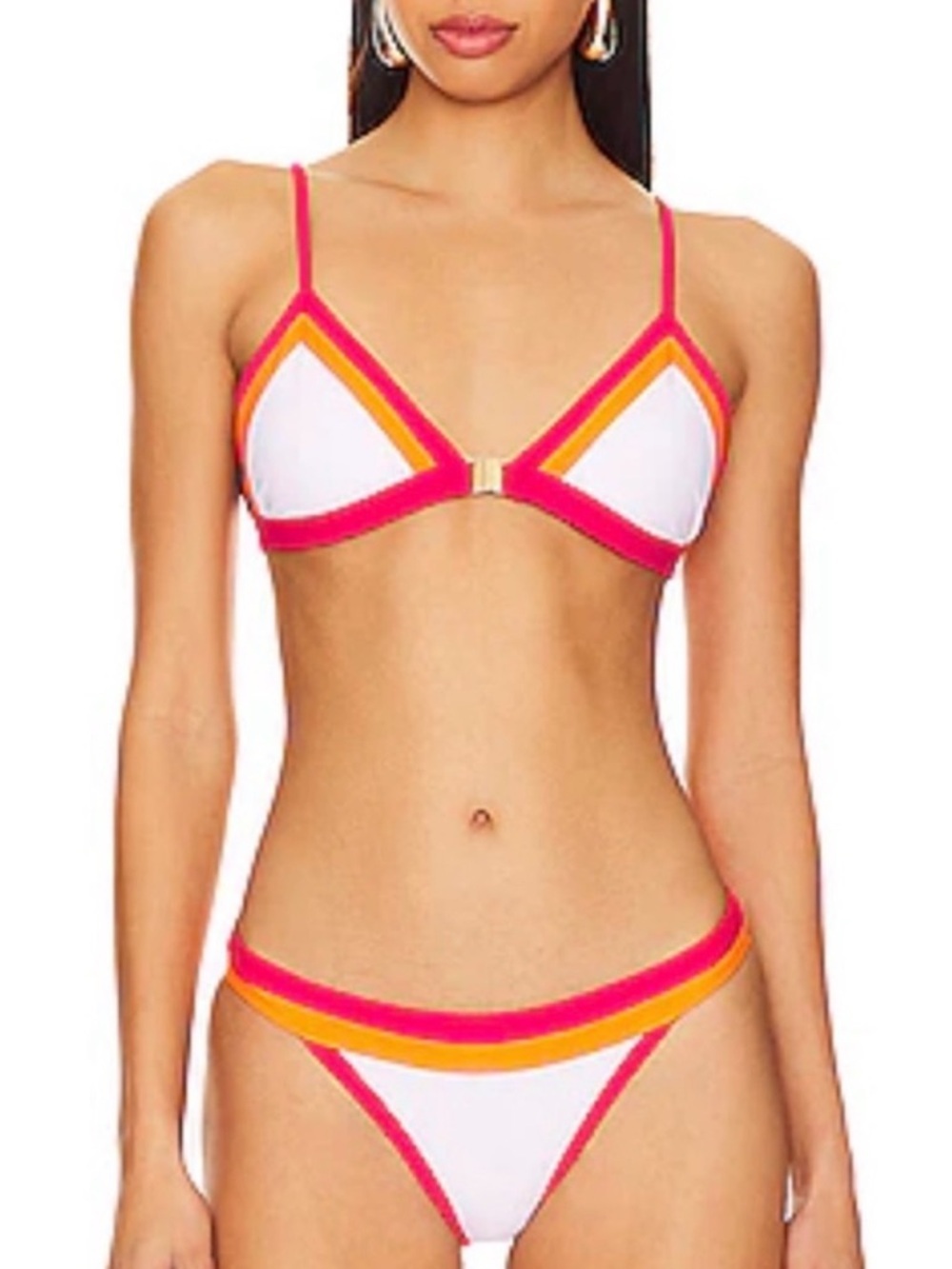 Milly Pink, Orange and White Colorblock Bikini Set!! NWT! L